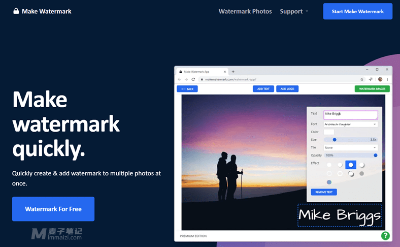 Make Watermark – 一个极简在线水印图片生成工具